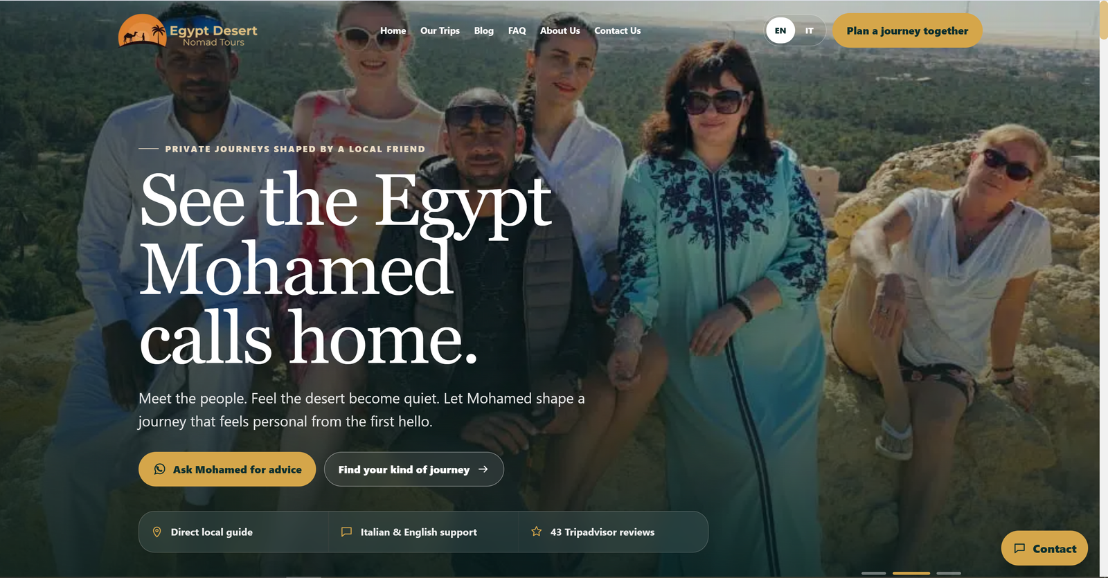 Egypt Desert Nomad Tours high quality hero section